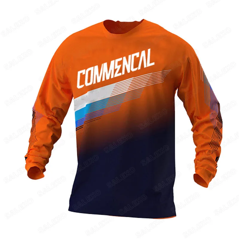 2022 Commencal Motocross Cycling Jersey Men\'s Racing Long Sleeve Shirt Motocross Cycling Off Road Dirt Bike Riding MTB DH