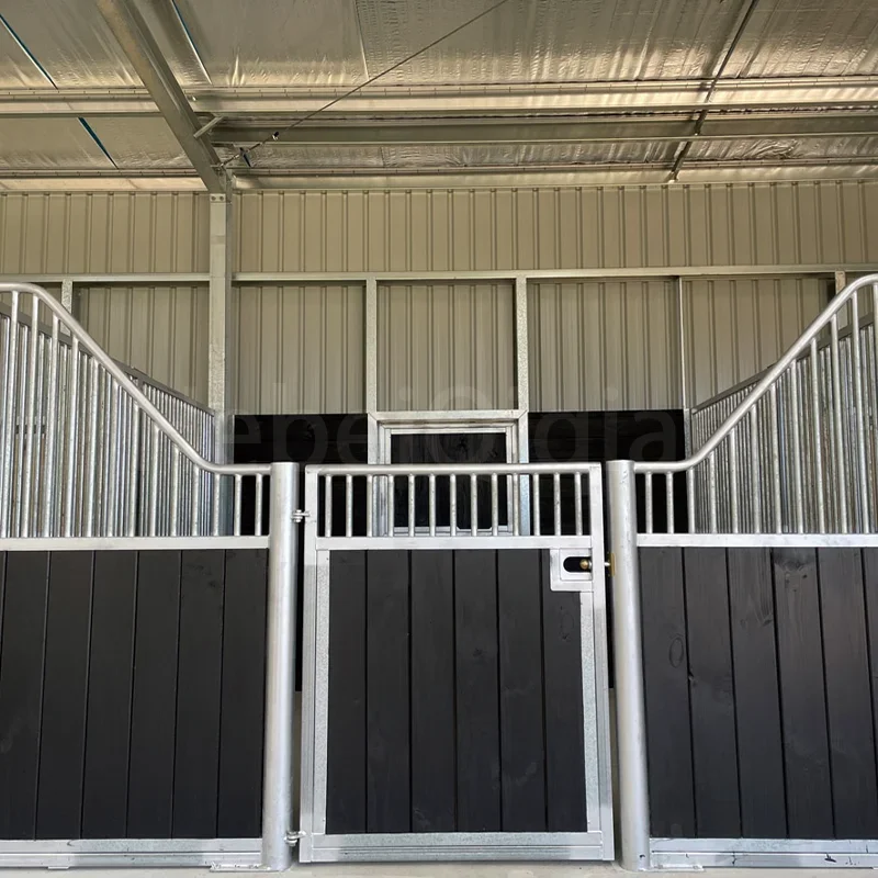 Equestrian Sliding Door Metal Frame Bamboo Horse Stable Panels With Steel Frame