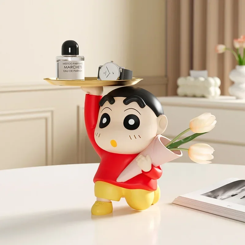 Crayon Shin-Chan Tray Porch Key Storage Ornaments Entry Shoe Cabinet Living Room Home Decoration Housewarming Desktop Gifts Toys