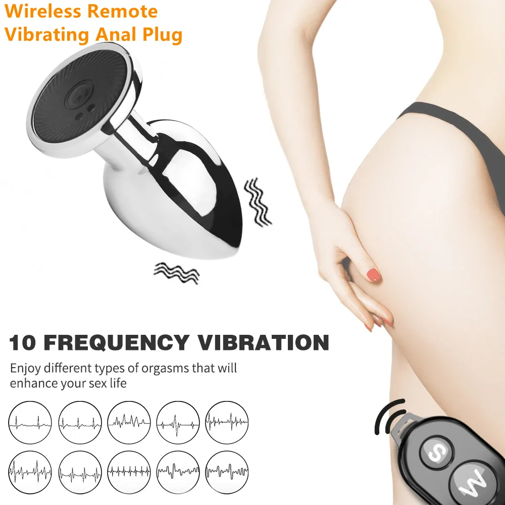 

Wireless Remote Control Anal Plug Vibrator 10 Speeds Vibrating Butt Plug Prostate Massager Female Masturbator Sex Toys for Adult