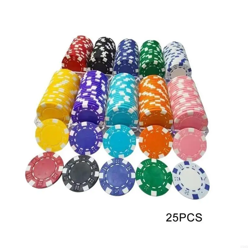 25Pcs Casinos Chip Counting Counters Chip for Game Play Learning