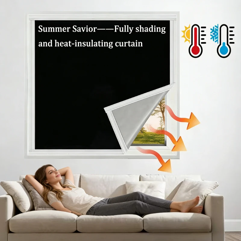 100% Light-Blocking Curtains - Black - Sun Protection - Privacy Protection - Heat Insulation Curtains - for Living Room and Bedr
