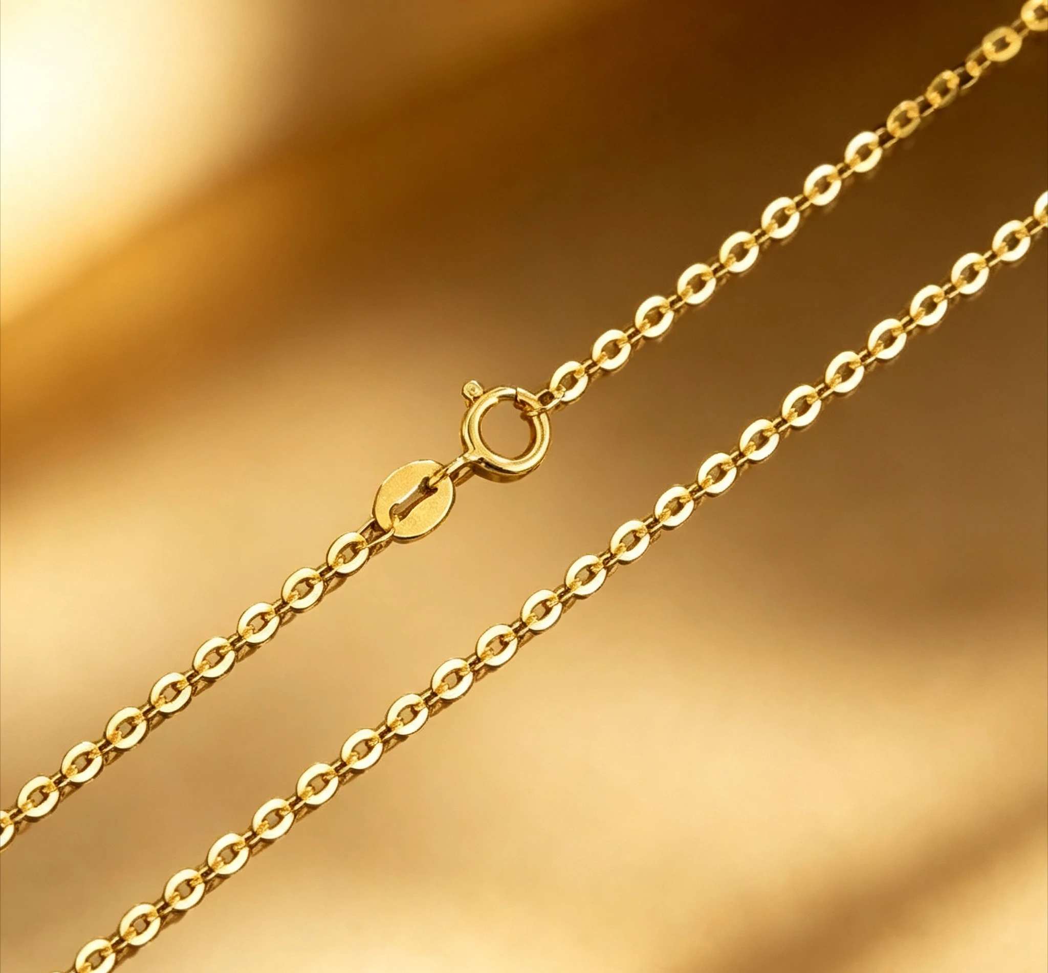 24k gold necklaces o shape chain necklaces rolling chians 999 stamp Giving a gift to friend  4