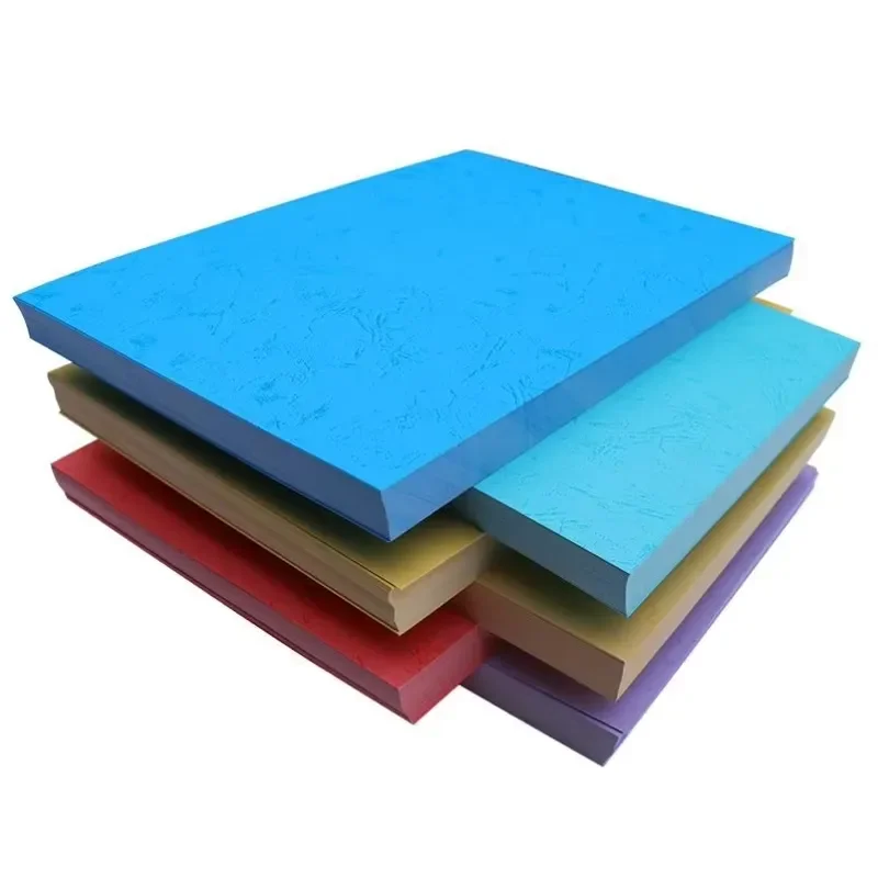 230g A4 Colored Textured Leather Paper Embossed Carbon Cardstock for Binding A3++ 460x297 Cover Paper