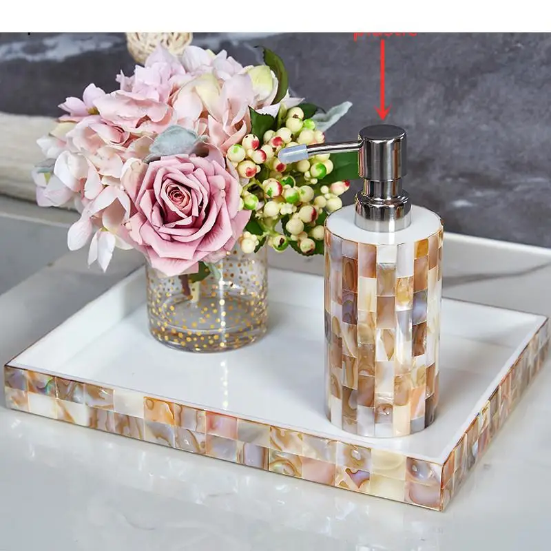 Nordic Pattern Resin Bathroom Supplies Set Bath Decor Accessories Soap Dispenser Toothbrush Holder Dish Mouth Cup