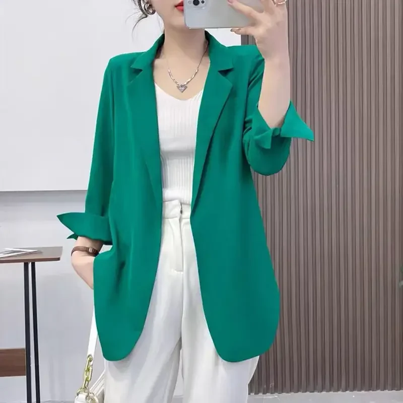 Purple Blazers Jacket for Women Fall Outfits Korean Long Trend Clothing Casual Women's Blazer Suits Tailoring 2024 Spring Coats