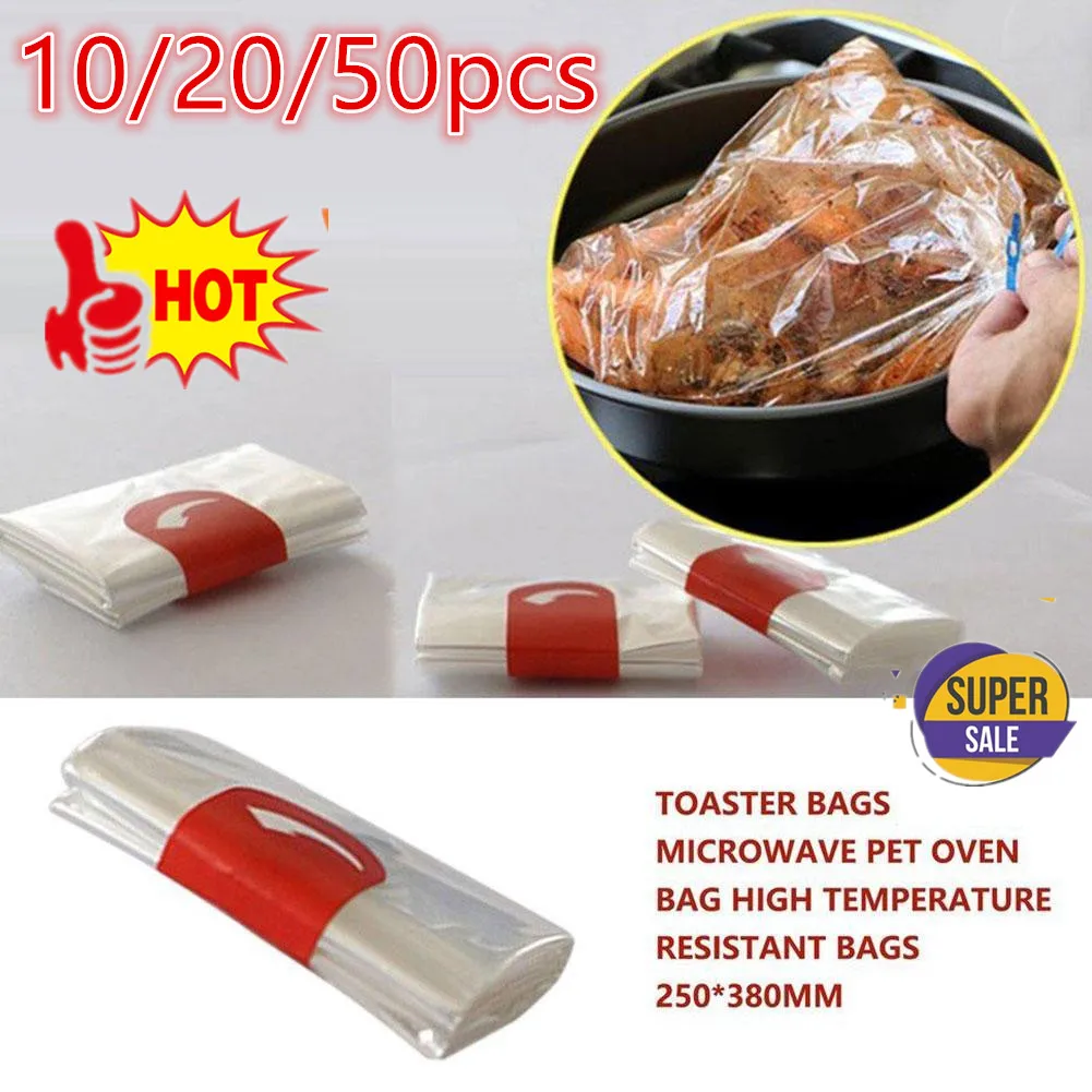 10/20/50 pçs saco de peru forno assar sacos manga cozimento fogão lento saco de cozimento de peru crock pot forros para cozinhar saco de forno