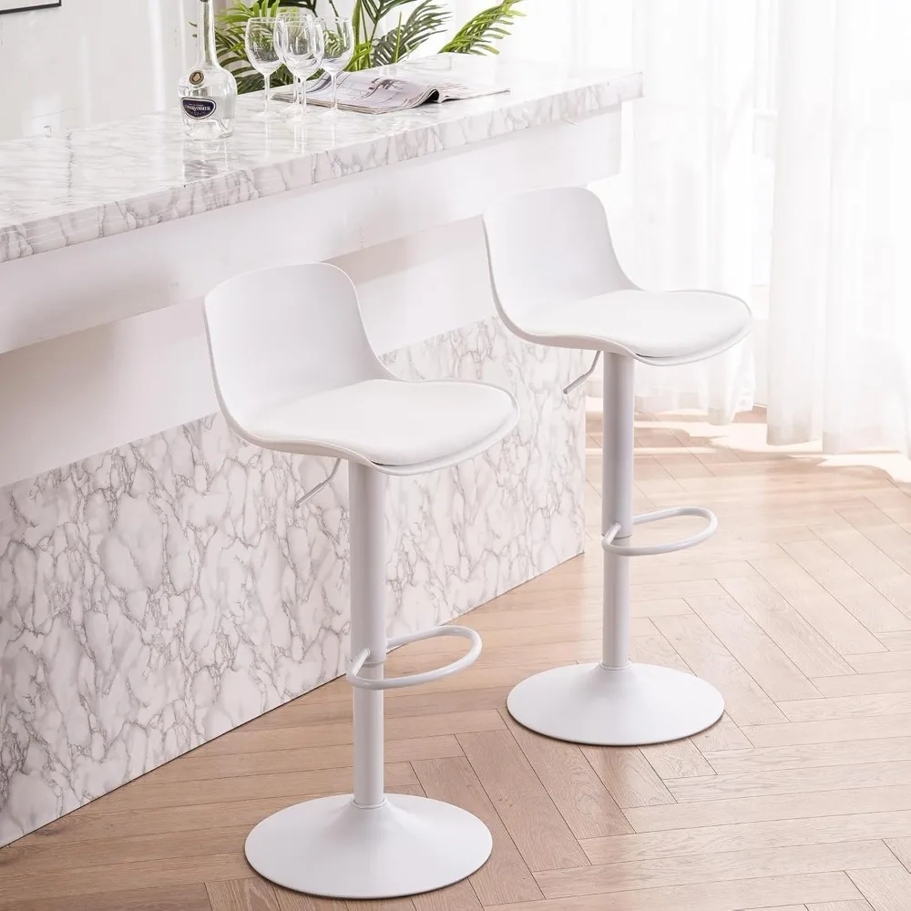 

Bar Stools Set of 2 Modern Counter Height Barstools, High Padded Swivel Adjustable Bar Chairs with Back, counter stools