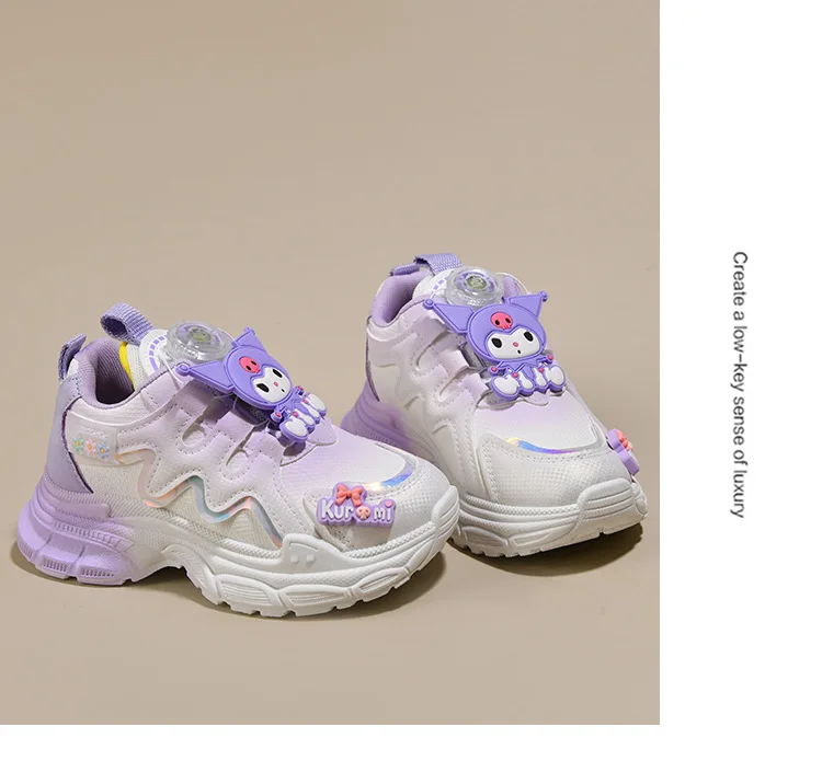 Kuromi Anime Kawaii Sanrio Casual Ins Fashion Shoes Cute Cartoon Children Breathable Sports Sneakers Lovely Gifts for Kids