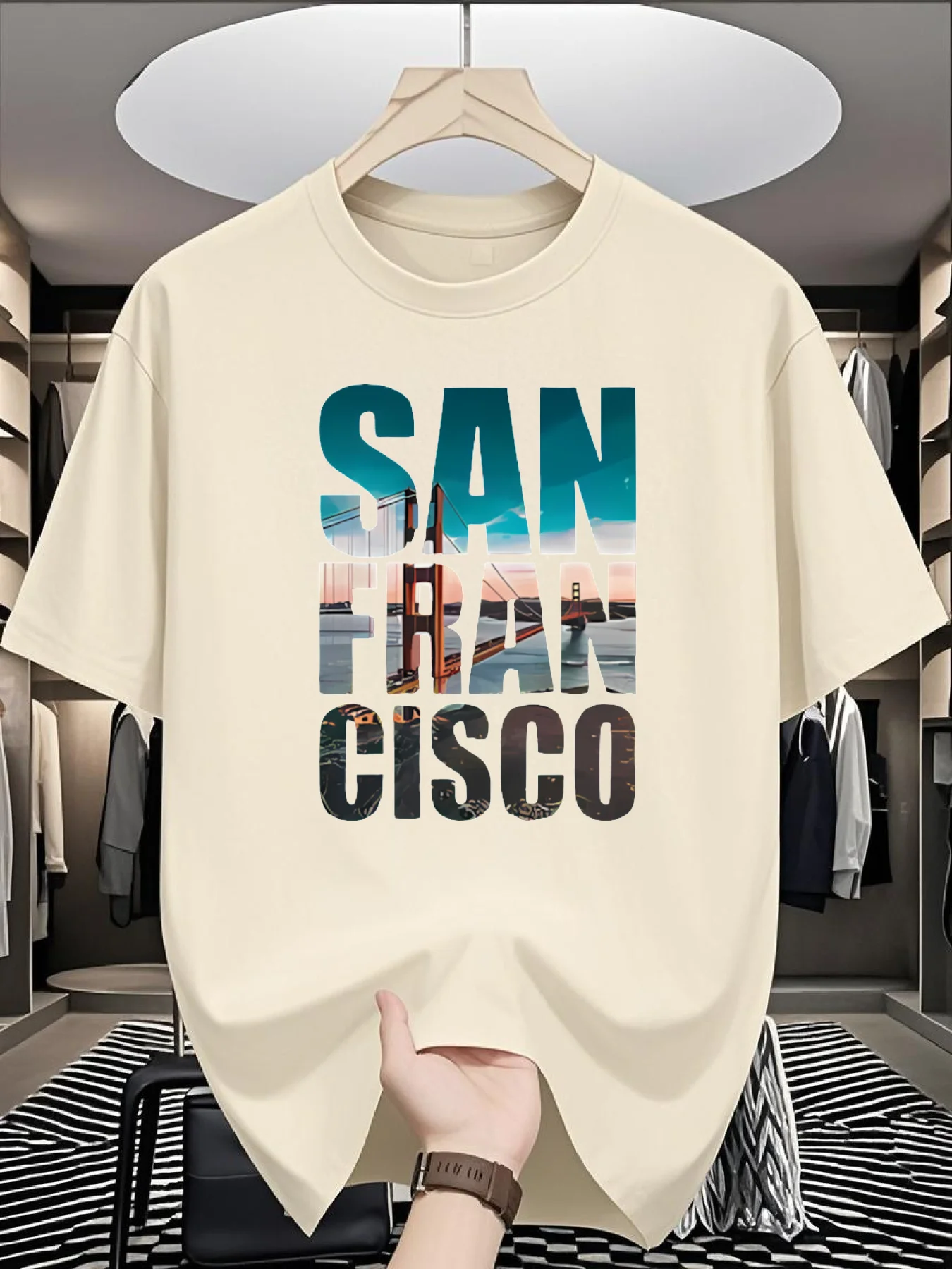 Men's SAN FRAN CISCO Graphic T-Shirt - Cityscape Tee Fabric for Travel Casual Shirt Travel Attire Urban Style Comfortable Fit
