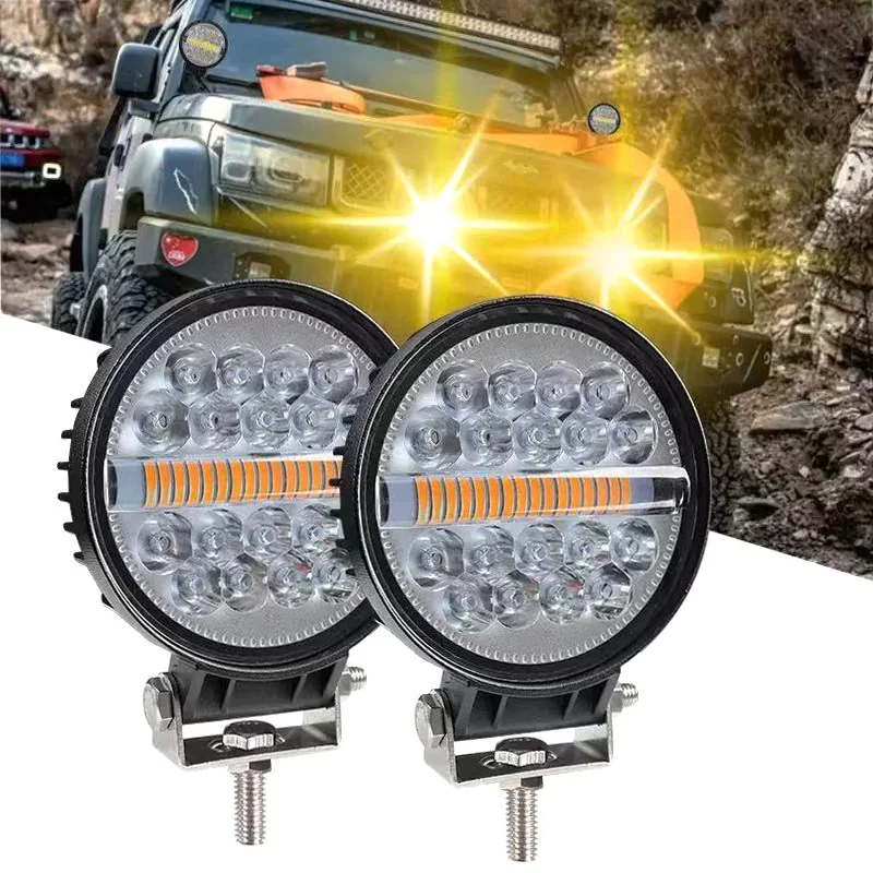 

Combo LED Light,Amber/White LED Fog Light Auxbeam, 4x4 trucks Off-Road Driving Lamp 12V/24V Waterproof for SUV Truck Jeep