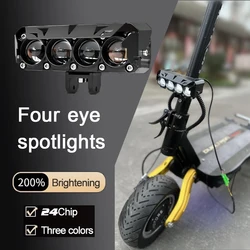 Four EYE Spotlight 38W Headlight For All Dualtron Scooter Thunder Victor Spider DT3 Motorcycle Modified With Switch