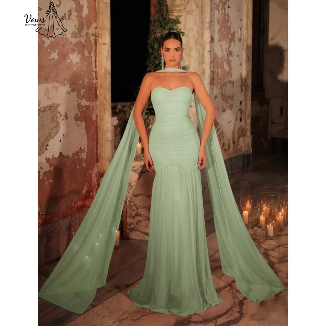 

Vows Fishtail Skirt Evening Dresses Woman Elegant Prom Dresses 2025 Ribbon Gala Dress Custom Made Off-shoulder Ball Gown Dress
