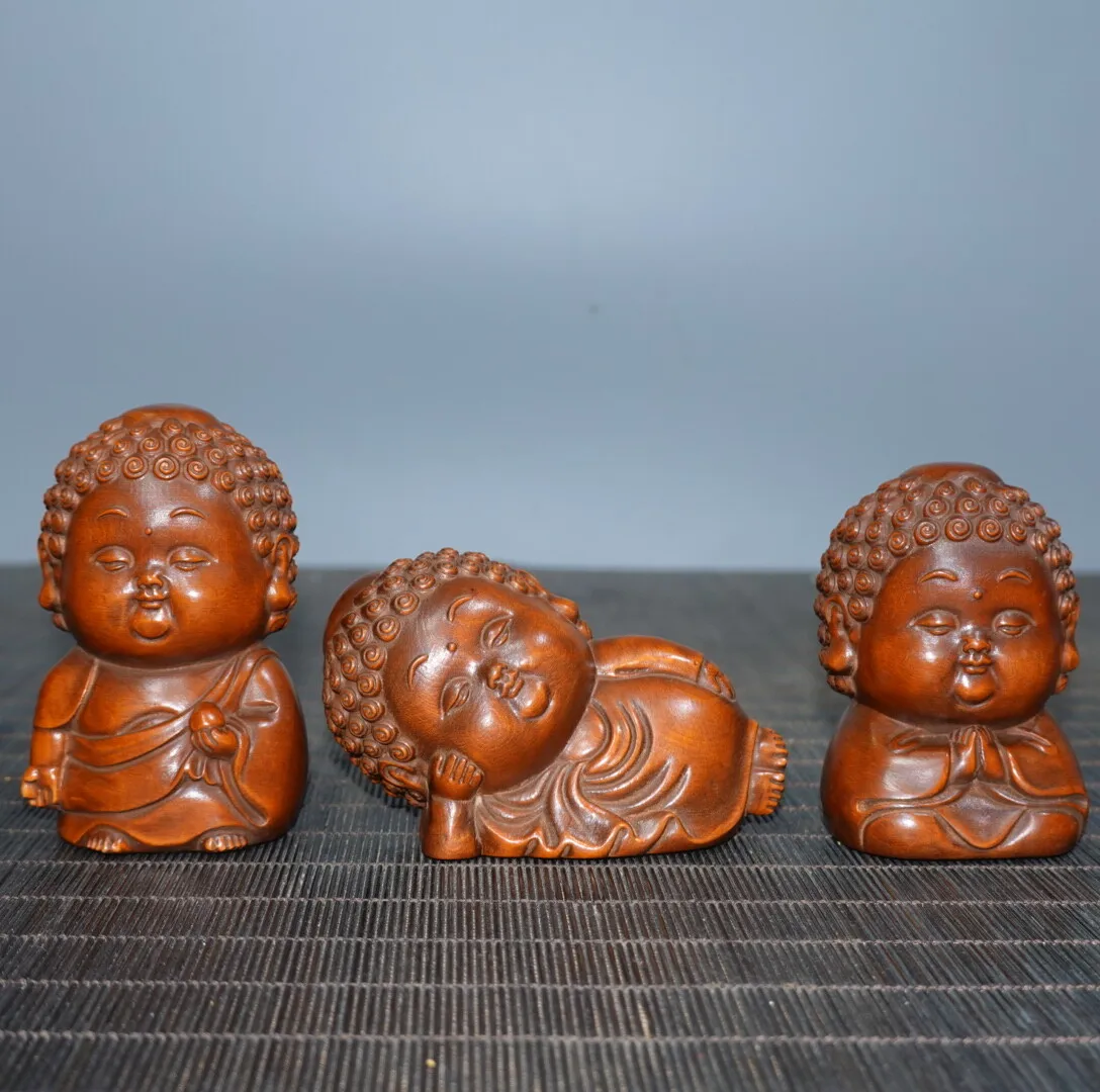 

Набор резных украшений Baby Buddha из самшита, собранных в старом Китае