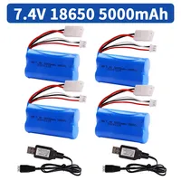 7.4V 18650 5000mAh Li-ion Battery Tamiya plug  for HJ806 HJ810 R/C boat parts Henglong 3818 3819 3838 3839 R/C tank parts