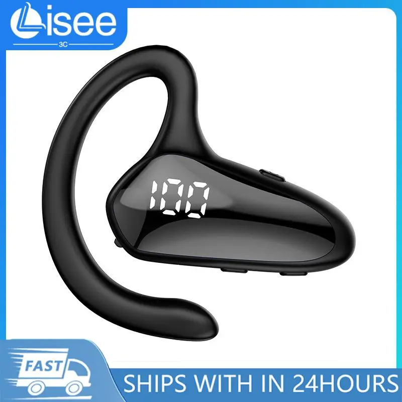 Bone Conduction 5.2 Earphone Hook Ear Business Wireless Headhpone Mini Single Ear Sports Headset for Handsfree phones