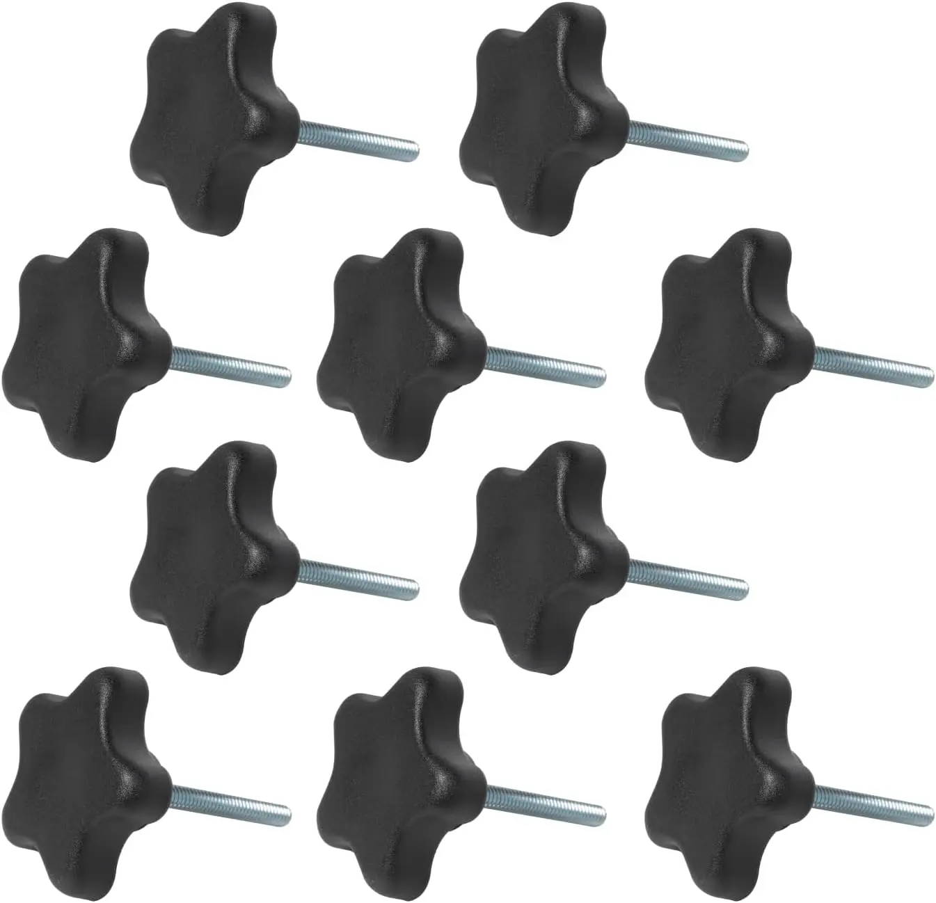 

10 Pack 1/4"-20 Star Knobs with 2" Threaded Studs for Clamps, Jigs & Tools