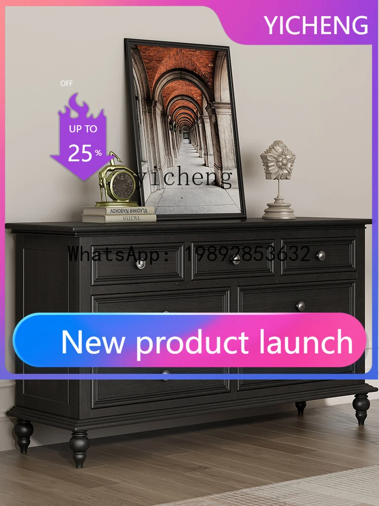 

LYY Solid Wood Chest of Drawers Modern Minimalist Chest of Six Drawers 7-Drawer Cabinet Drawer Storage Cabinet