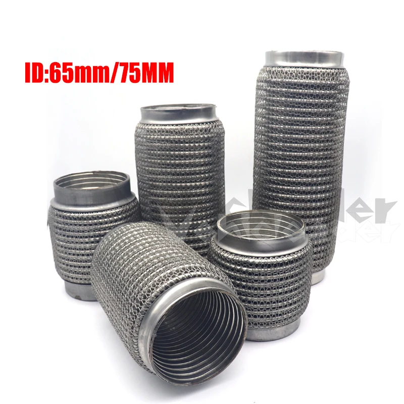 Stainless Steel Car Silenciador Exhaust Flex Pipe, Tubulação flexível, Exhaust Joint Silencer, ID, 100mm, 150mm, 200mm, 250mm, 300mm, 65mm, 75mm