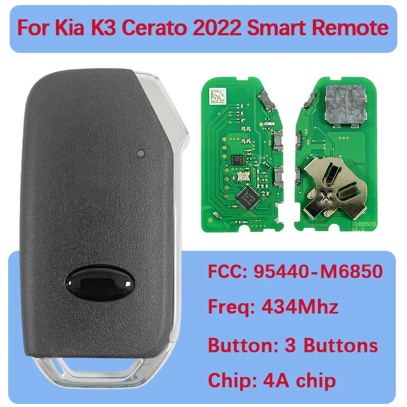 

CN051292 Aftermarket 3 кнопки умный дистанционный ключ FCC 95440-M6850 4A чип 433 МГц без ключа для Kia Cerato 2022
