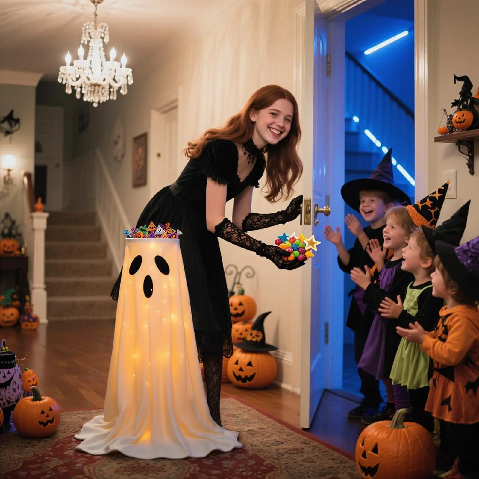 

Лидер продаж, подставка для конфет с призраком на Хэллоуин, праздничные принадлежности для вечеринок, держатель для хранения конфет «Кошелек или жизнь» для праздничного подарка 2025