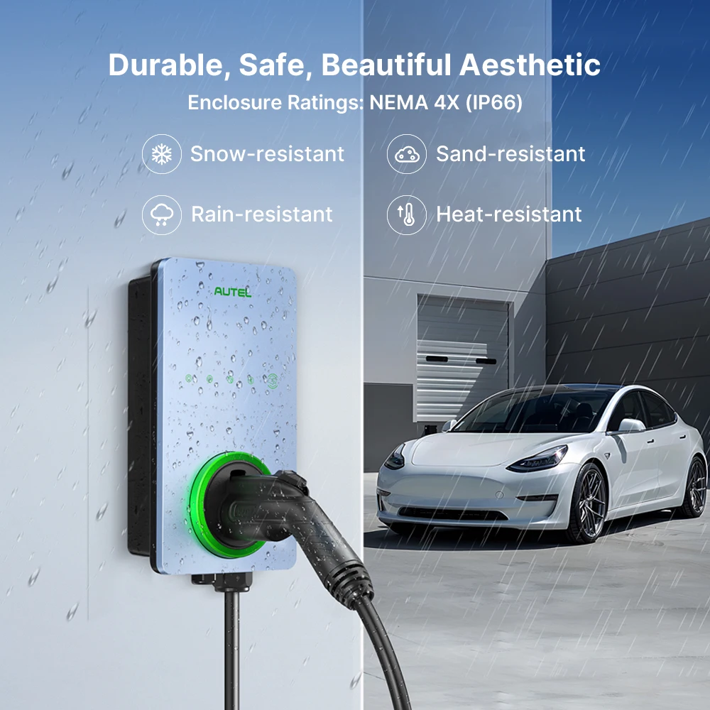 Autel commercial ocpp charger level 2 home ev charger RFID App  ip65 waterproof charging station