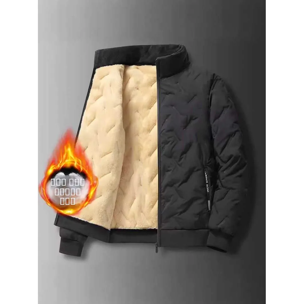 

Lamb Velvet Jaet Men's Warm Cold Resistant Loose Large Size Men's Outdoor Casual Coat Cotton Clothes Zipper Decoration