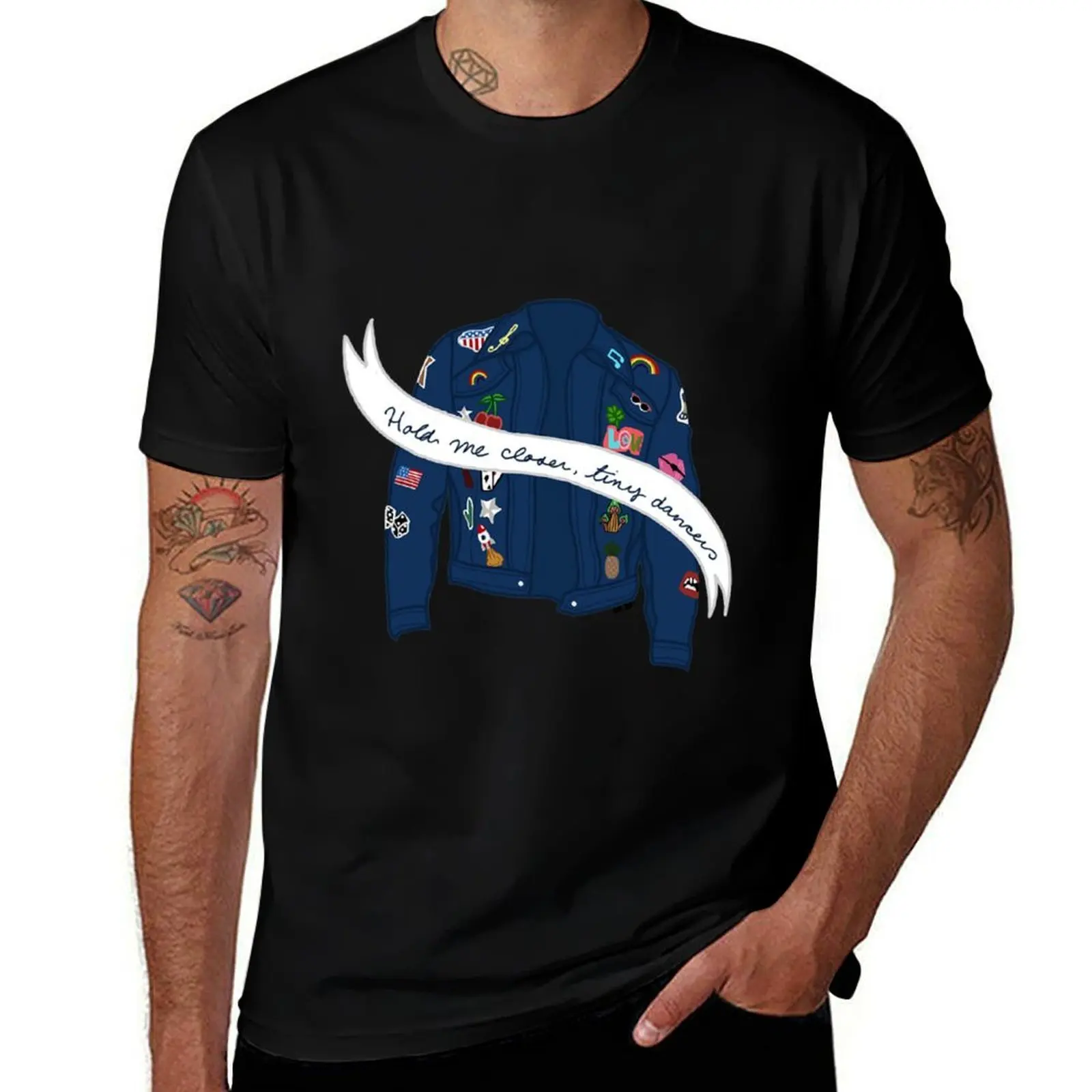 

Tiny Dancer Denim Jacket T-Shirt man t shirt street wear anime tshirt oversized graphic tee compression shirt men