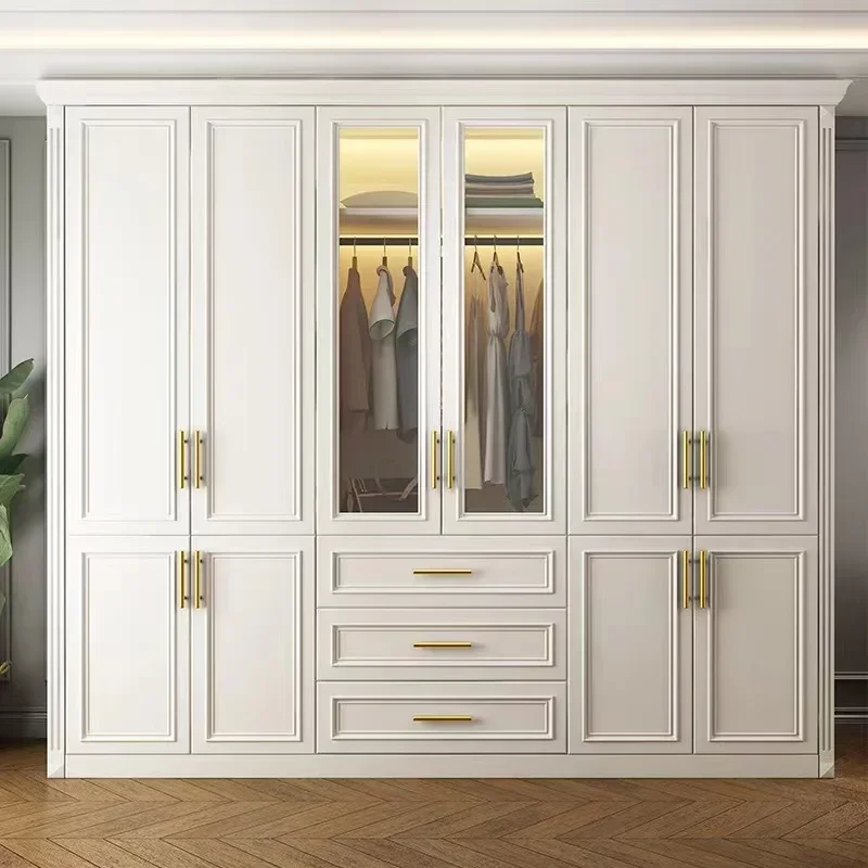 

Bedroom Luxury Wooden Wardrobes Storage Women Girls Clothes Organizer Wardrobes Home White Armario Armable De Ropa Furniture