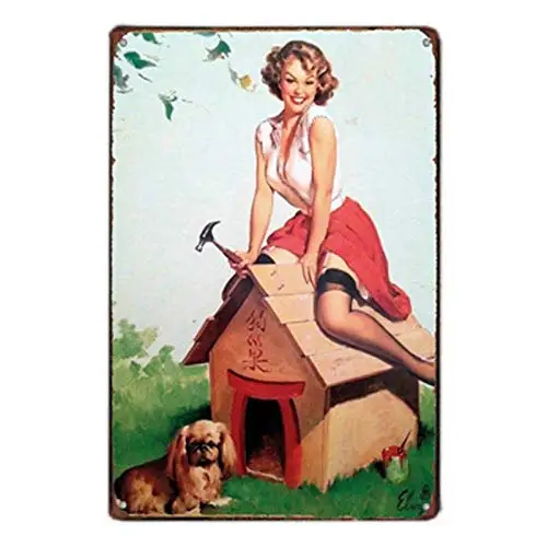 Vintage Metallschild Blechschild Pin Up Girl Man Cave Home Bar Küche Garten Wanddekoration Schilder s