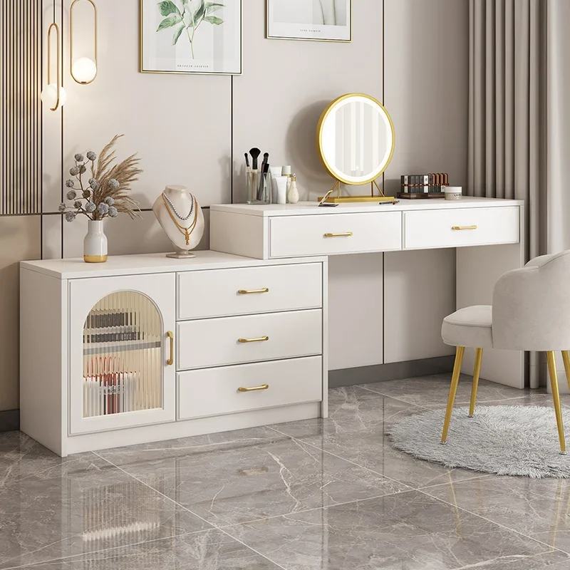 Modern Desings Dresser Drawers Luxury Aesthetic Storage Mirror Dressing Table Bedroom Modern Comoda Pra Quarto Salon Furniture