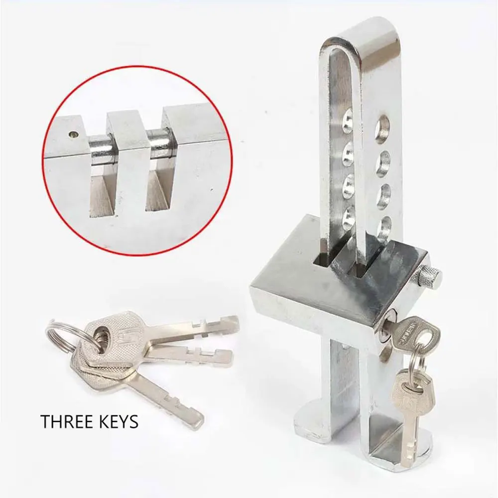 8 Hole Auto Steering Wheel Brake Pedal Lock Full Stainless Steel Car Clutch Anti-theft Lock Anti-Theft Tool Pedal Lock