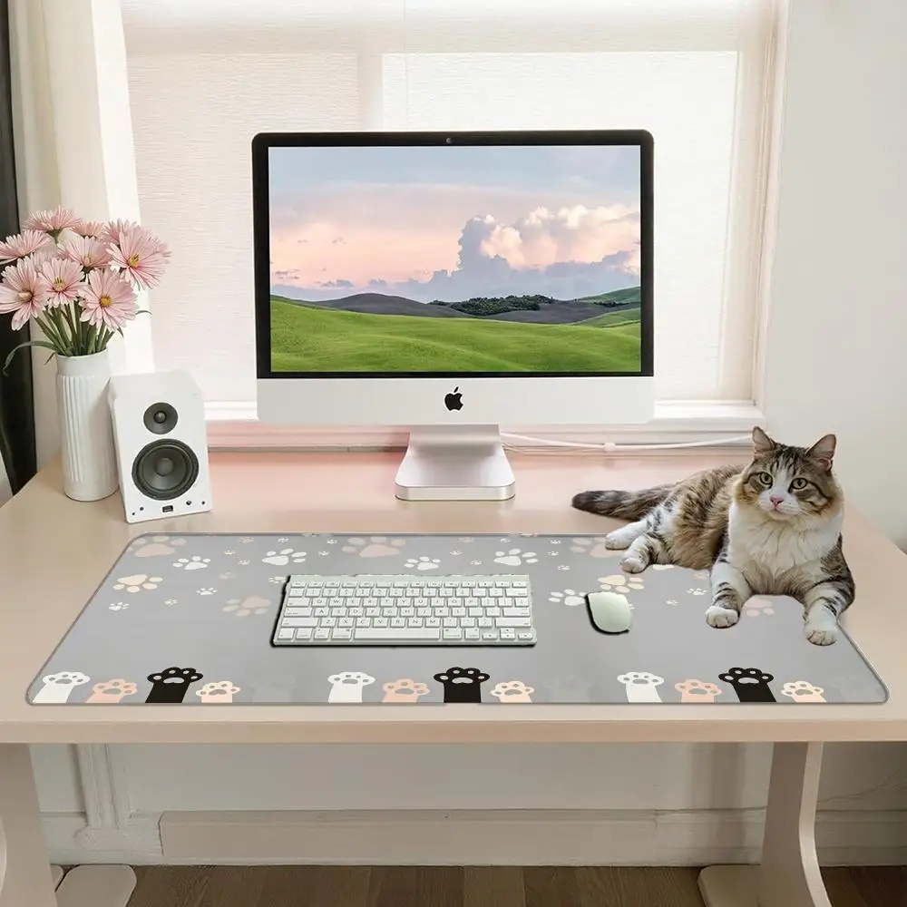 Cute Cartoon Kitten Mouse Pad Large Office Gaming Table deskMat Rubber Anti-slip Mousepad PC accessories mat Desk decoration