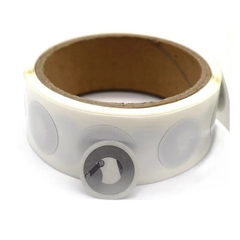 NFC العلامة الإلكترونية تتفاعل عالية التردد شريحة ذكية 13.56 ميجا هرتز ذاتية اللصق iso 14443-A بروتوكول واي فاي بلوتوث الحياة الذكية