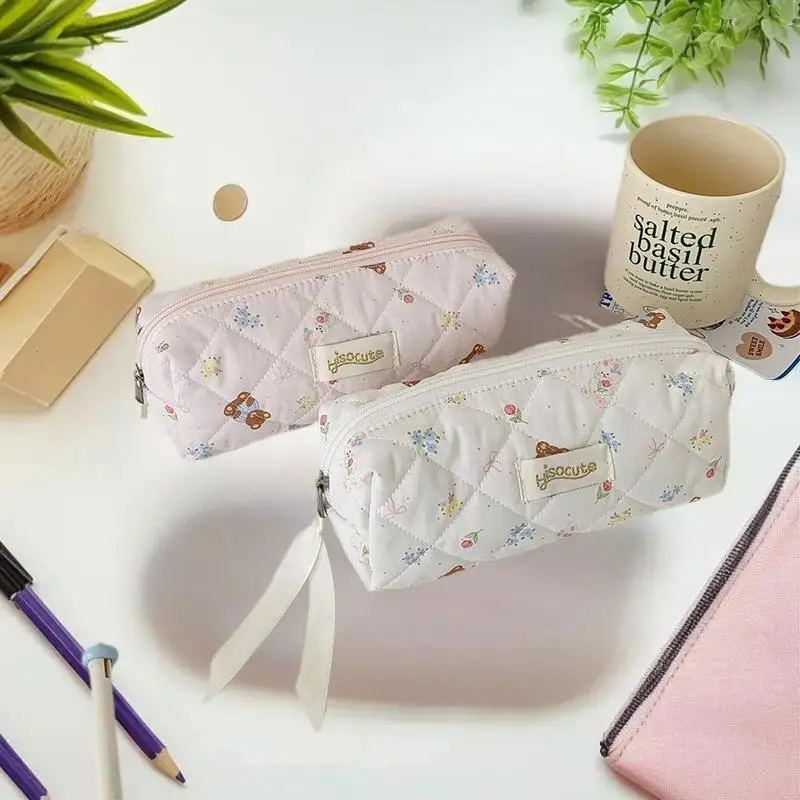 جميل الدب التوضيح حاوية القلم كبيرة الحجم الأكاديمية ملحق تخزين محفظة أنيقة المؤنث حقيبة أدوات الزينة الهدايا #6