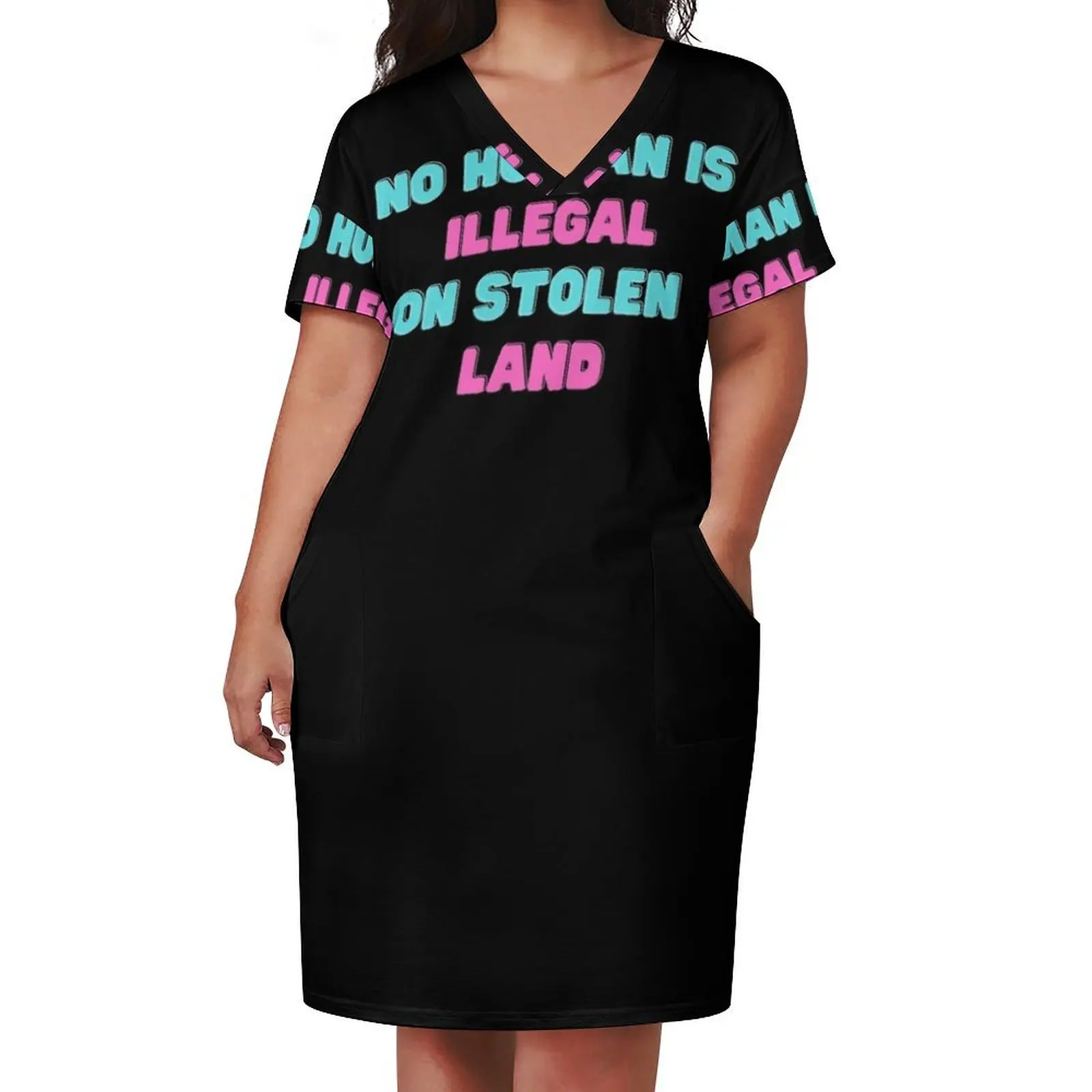 No Human is illegal on Stolen Land| Stolen Lands| Occupied Lands| illegal settlement (Tenth Edition): Loose Pocket Dress