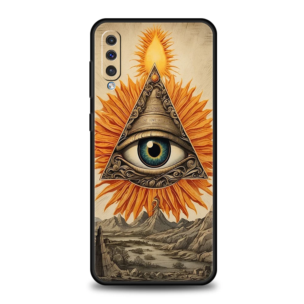 Pyramid Illuminati eye Phone Case for Samsung Galaxy A24 A13 A53 A73 A33 A22 A12 A02 A03 A05 A70 A50 A10 A20 5G Silicone Shell