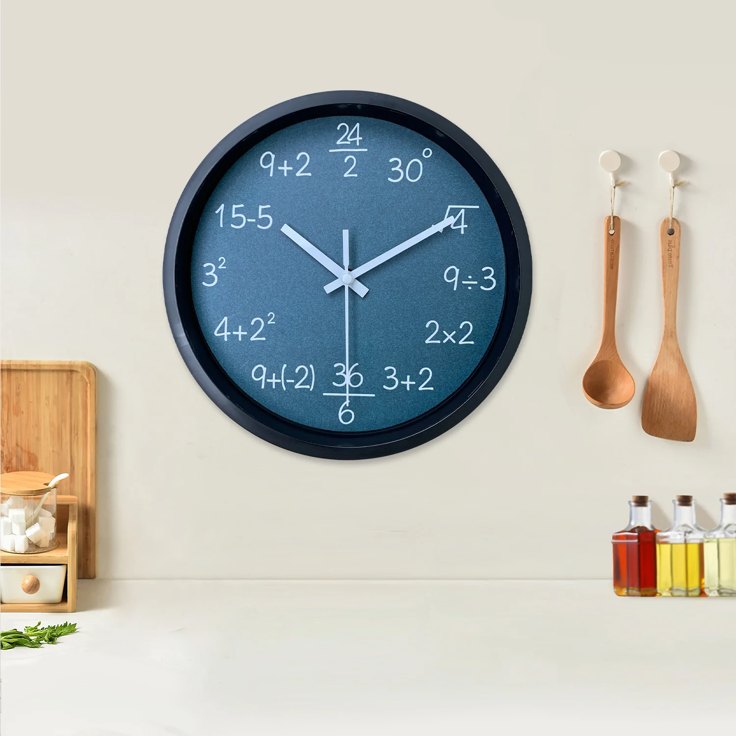 1pc mathematical function formula design wall clock, children\'s teaching clock, learning wall clock, home silent wall clock