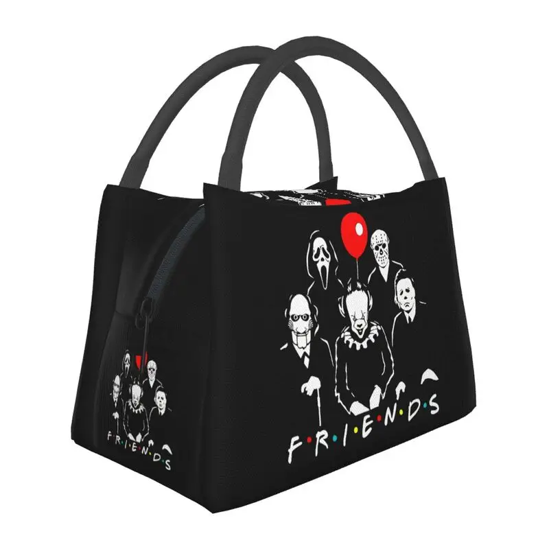 

Horror Movie Character Friends Lunch Box for Women Halloween Cooler Thermal Food Insulated Lunch Bag Travel Work Pinic Container