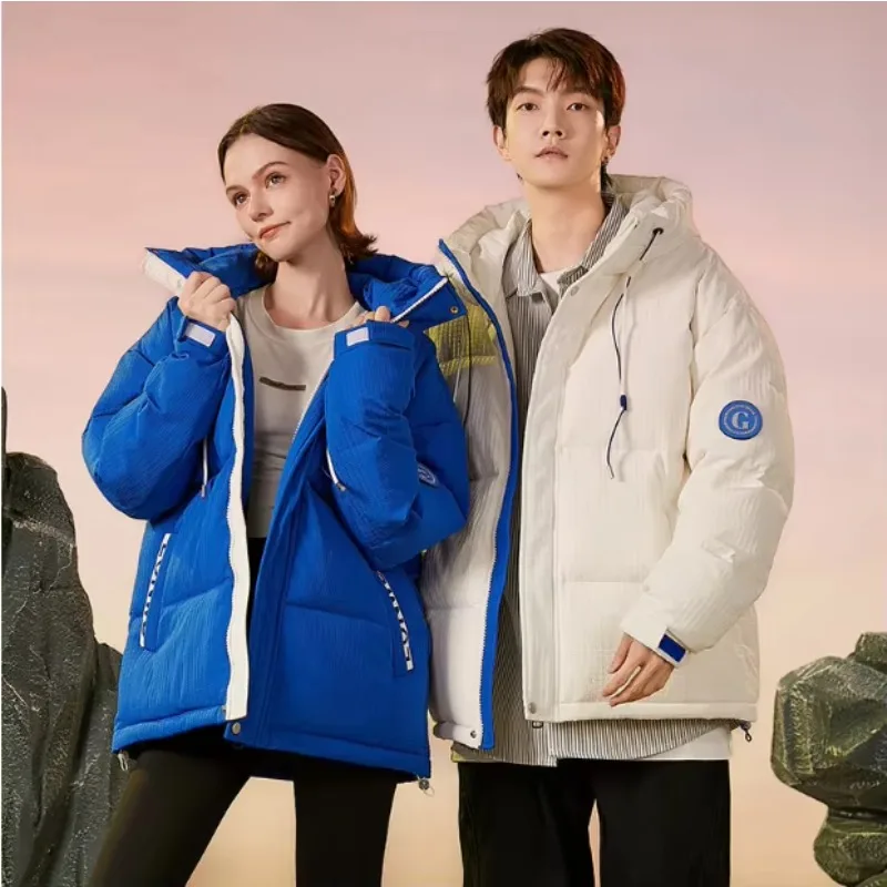 Winter new couple down jacket trend fashion style high quality thick warm hooded solid color medium long down jacket size 3XL