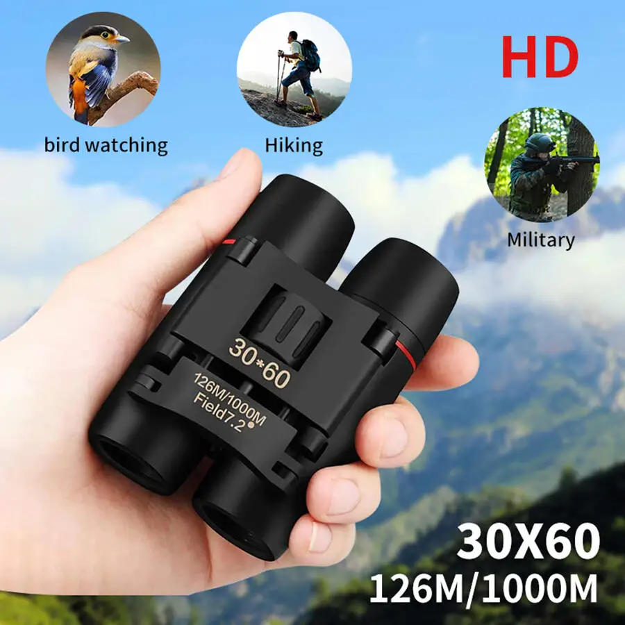 Foldable 30x60 Binoculars 1000M Long Distance Waterproof Dustproof Portable For Camping Watching Concerts Hiking