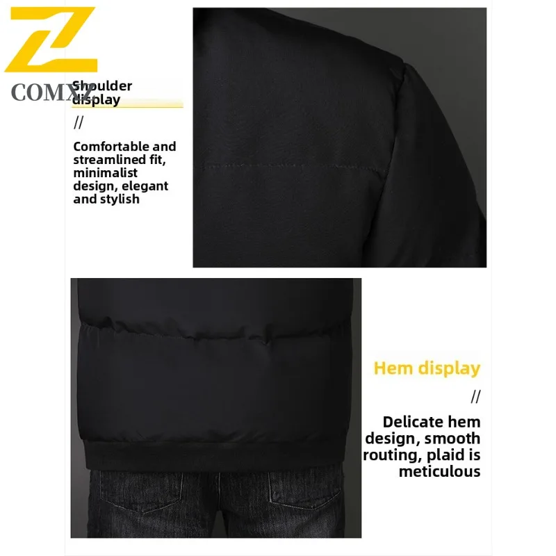 COMXZ Men Winter Korean Style Trendy Slim Fit Thickened Cotton Padded Down Jacket Short Casual Plus Size outdoor sports Coat