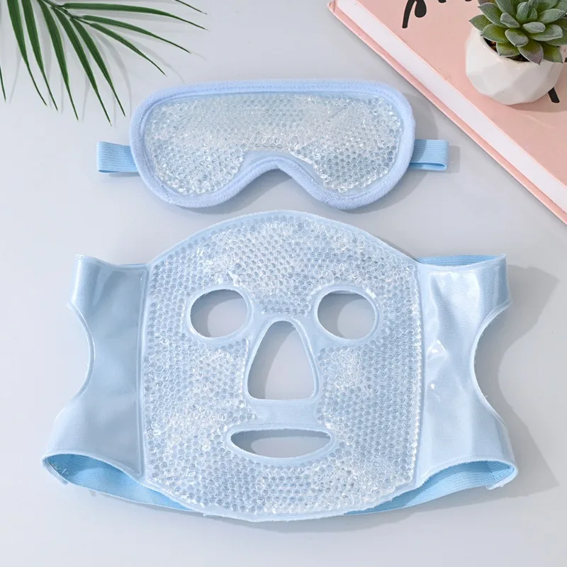 Maschera per il ghiaccio freddo Maschera per gli occhi Borsa per il ghiaccio Maschera per il viso Recupero postoperatorio Impacco caldo Maschere di cotone rinfrescanti per il viso completo Strumento per la cura del viso