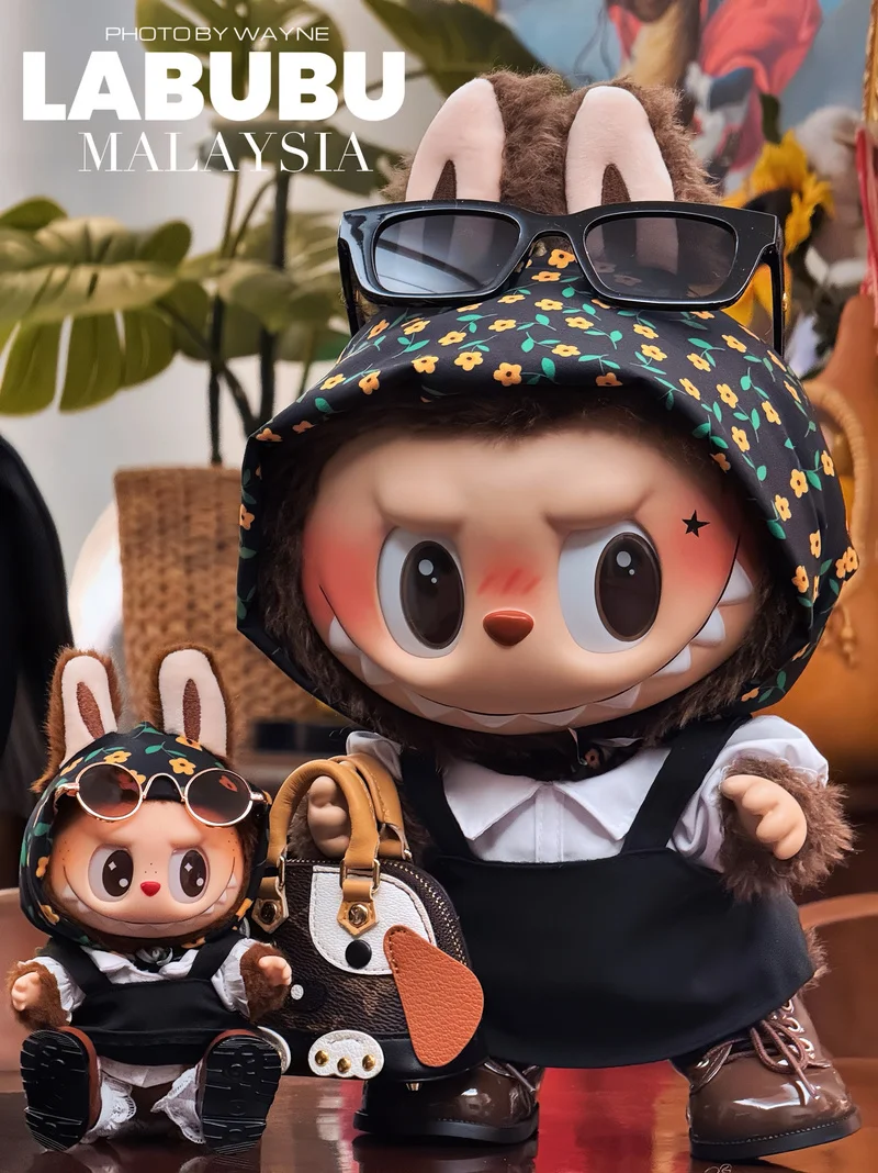 Nieuwe Labubu Kleding Past Bloemen Hoofddoek 17/38 cm Labubu Set V1 V2 V3 Poppen Hanger Met Schoenen Vervanging kleding Geen Poppen