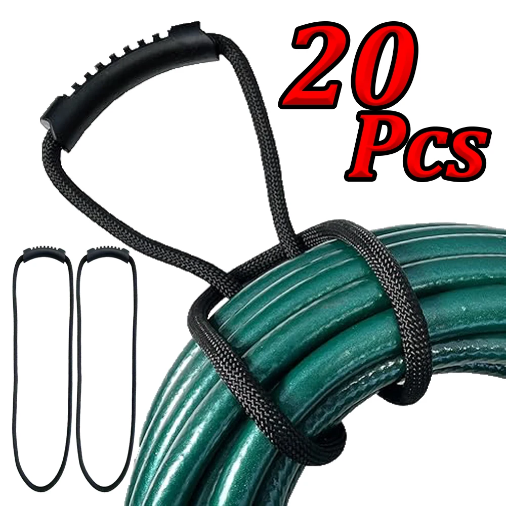 1-20Pcs Heavy-Duty Storage Strap with Handle Extension Cord Black Organization for Hoses, Cords-Multipurpose Home, Garage, Boat