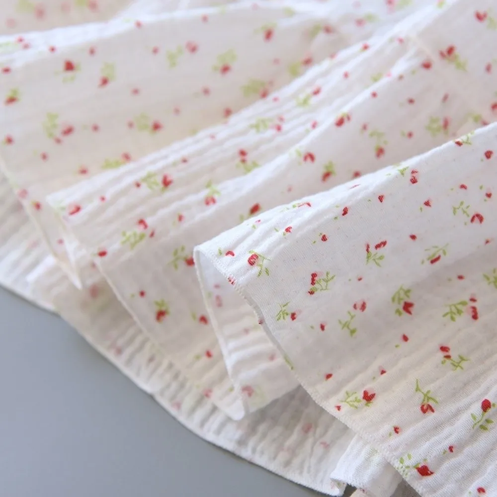 Pajamas Soft Floral Print Nightgown Casual Elegant Sleeping Skirt Comfortable Women's Nightgown Home Wear