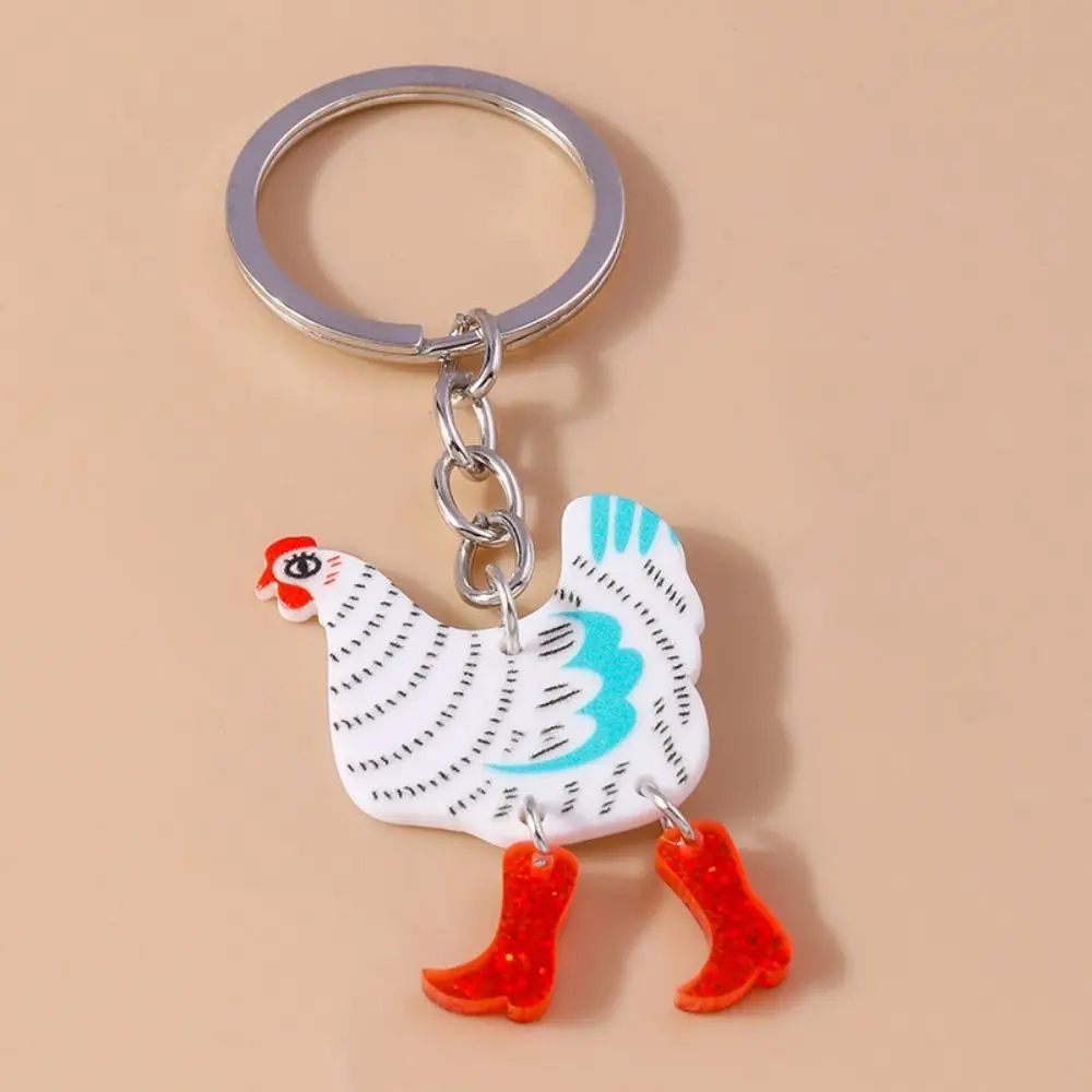 Funny Easter Chicken Hen Keychain Animal DIY Jewelry Gifts Key Chains Keyring Pendants Girls