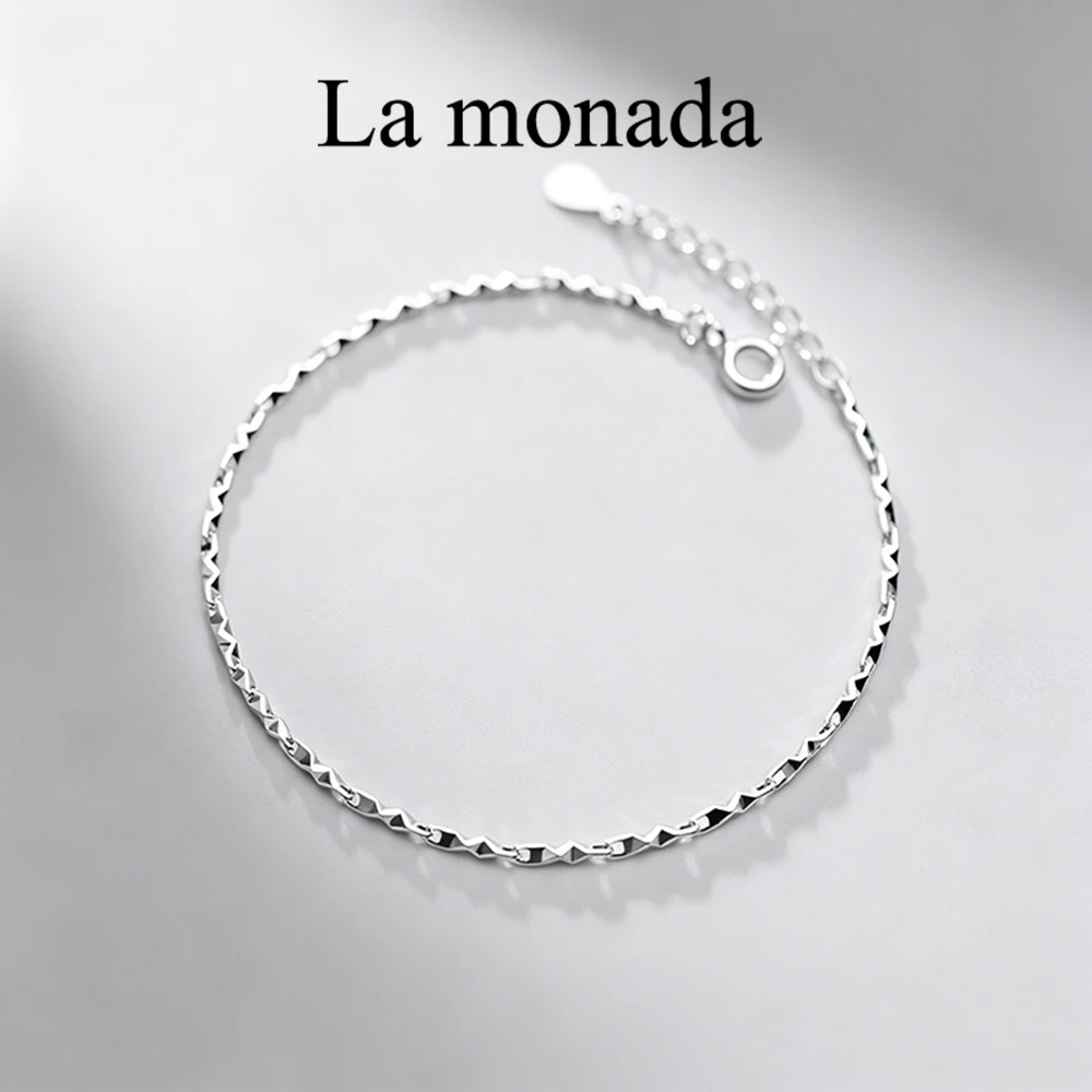 La Monada Klasyczna srebrna bransoletka 925 Biżuteria damska Specjalny łańcuszek Moda Minimalistyczne srebrne bransoletki dla kobiet Modne