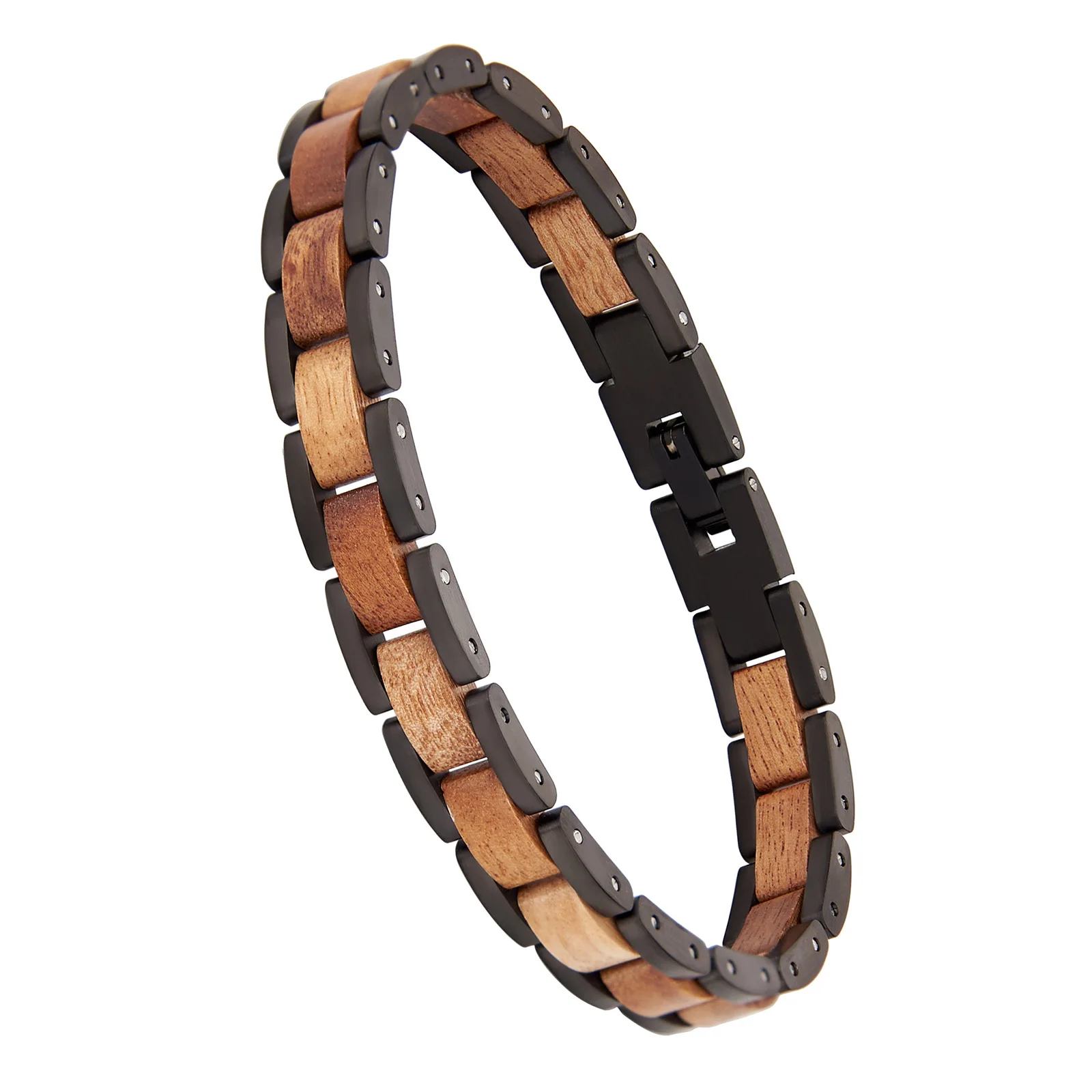 Slim Lightweight Wooden Bracelet for Men and Women with Jewelry Clasp Fashion Bangle