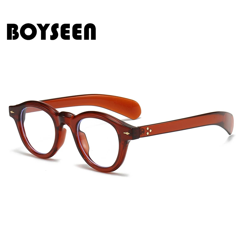 Очки BOYSEEN в круглой оправе, синие легкие очки для мужчин и женщин, винтажные черные леопардовые очки в оправе Can Do, очки по рецепту